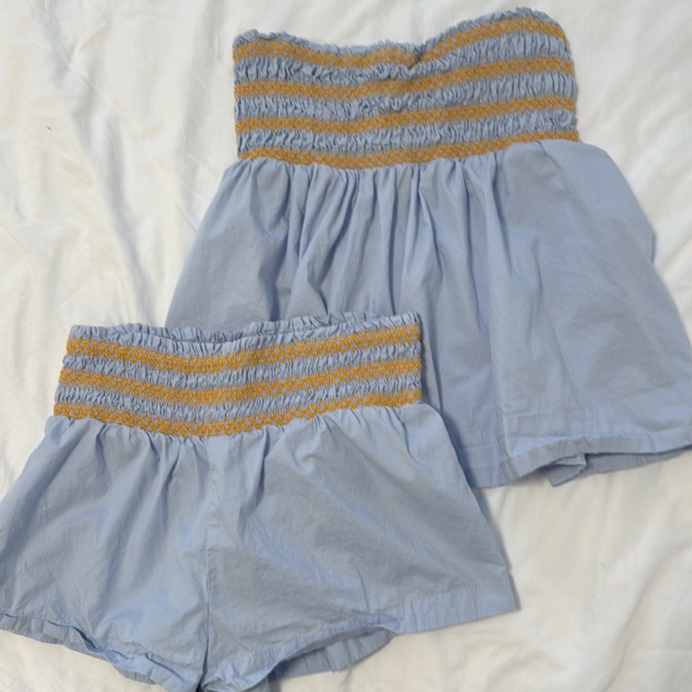 Anthropologie SET Smocked Micro Set